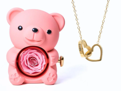 Eternal_Rose_Bear_Intertwined_Necklace_-_Pink_Gold