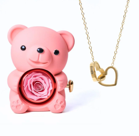 Eternal_Rose_Bear_Intertwined_Necklace_-_Pink_Gold